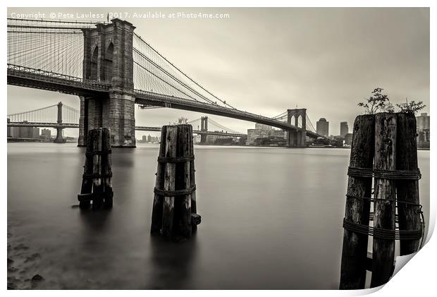 Brooklyn Bridge Print by Pete Lawless