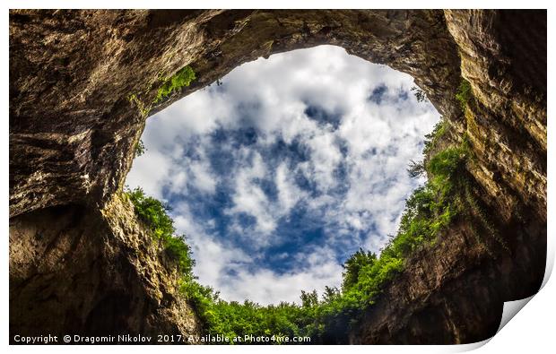 Sky through under the cave Print by Dragomir Nikolov