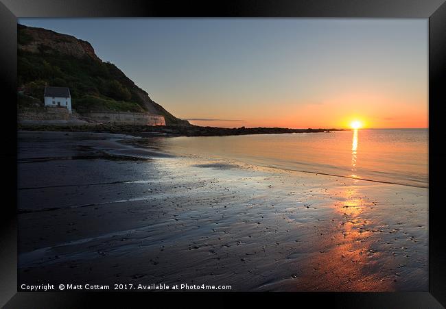 Runswick Bay Sunrise Framed Print by Matt Cottam