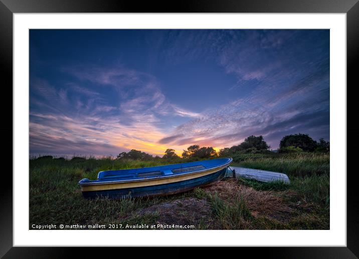 June Sunset Over Essex Backwaters Framed Mounted Print by matthew  mallett