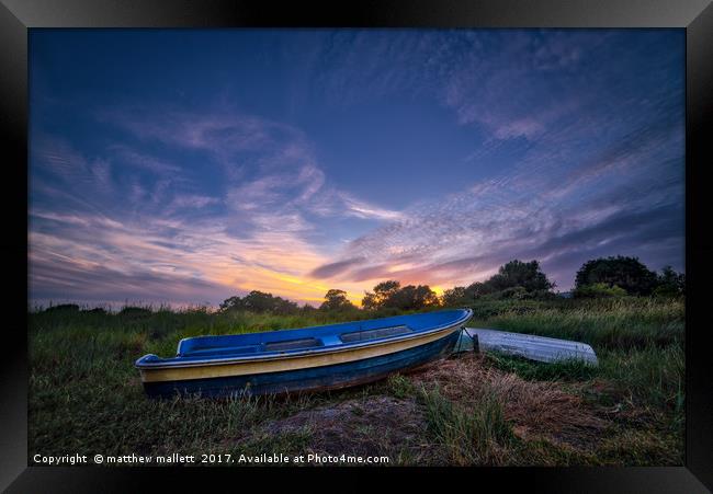 June Sunset Over Essex Backwaters Framed Print by matthew  mallett