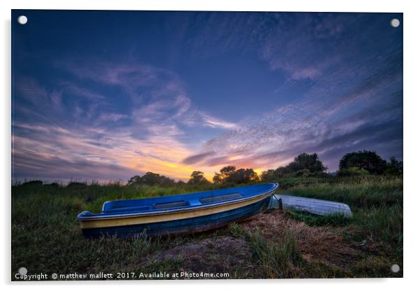 June Sunset Over Essex Backwaters Acrylic by matthew  mallett