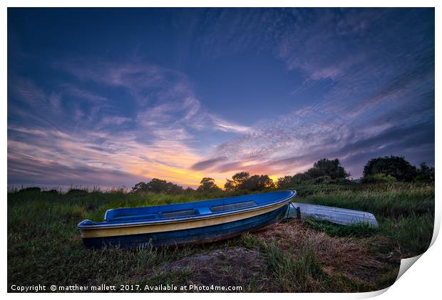 June Sunset Over Essex Backwaters Print by matthew  mallett