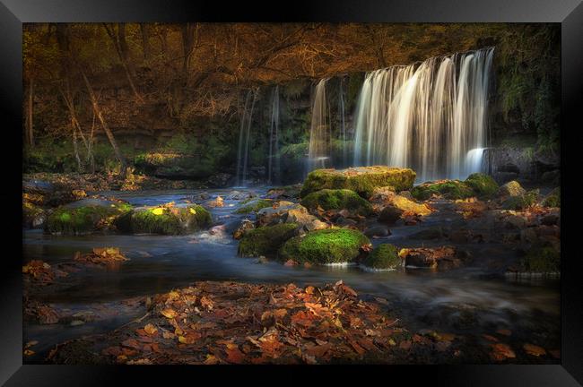 Sgwd Ddwli Uchaf waterfalls South Wales Framed Print by Leighton Collins
