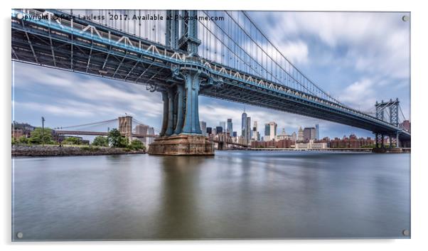 Manhattan Bridge Acrylic by Pete Lawless