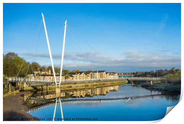 The Millennium Bridge in Lancaster Print by Keith Douglas