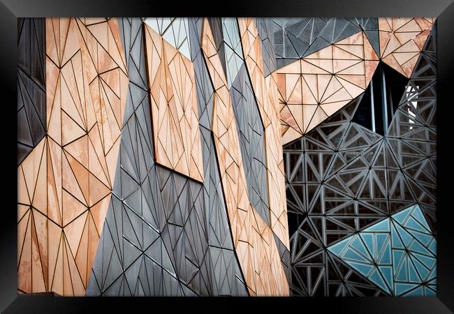 Abstract Federation Square Melbourne Framed Print by Janette Hill