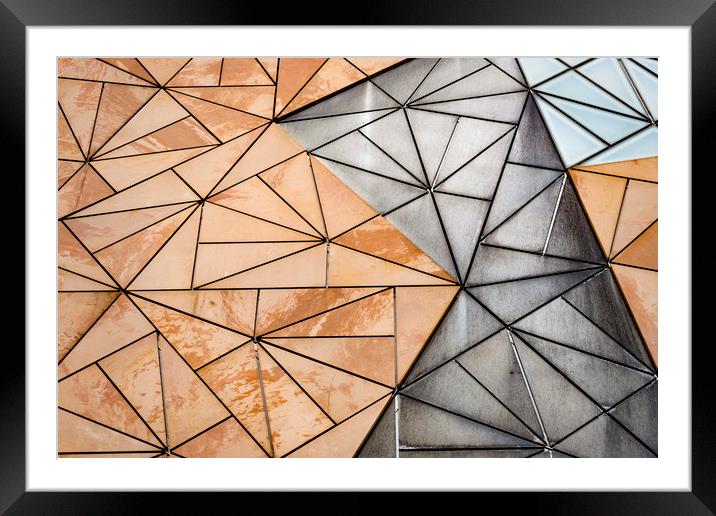 Triangles Framed Mounted Print by Janette Hill