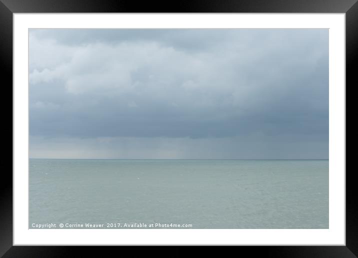 Blue storm on the horizon Framed Mounted Print by Corrine Weaver