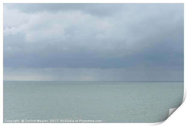 Blue storm on the horizon Print by Corrine Weaver