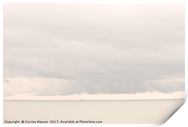 Ship in the Storm Clouds Print by Corrine Weaver