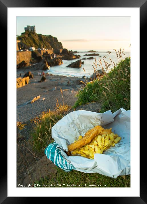 Ilfracombe Fish n Chips  Framed Mounted Print by Rob Hawkins