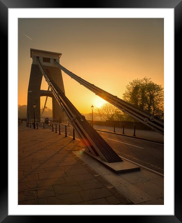 Sunrise at Clifton Suspension bridge  Framed Mounted Print by Dean Merry