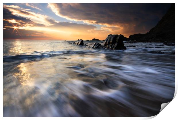 The day concludes at Duckpool Bay Print by mark leader