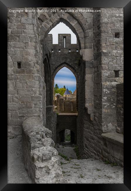 Enchanting Carcassonne Portals Framed Print by colin chalkley