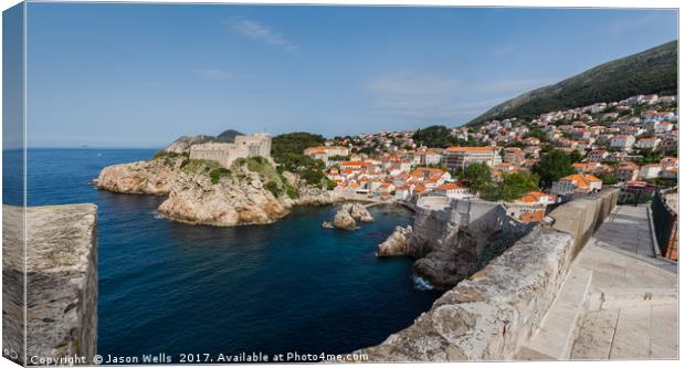 Fort Lovrijenac seen from the city walls Canvas Print by Jason Wells