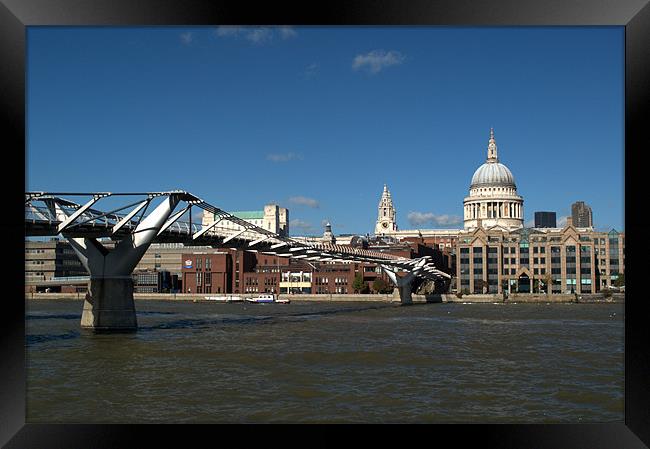 Millennium Bridge and St Pauls Framed Print by Chris Day