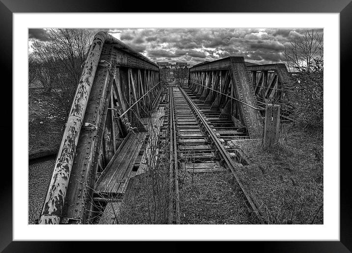 Bridge over Bridgewater Noir Framed Mounted Print by Colin irwin
