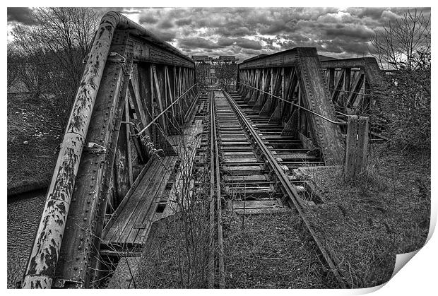 Bridge over Bridgewater Noir Print by Colin irwin