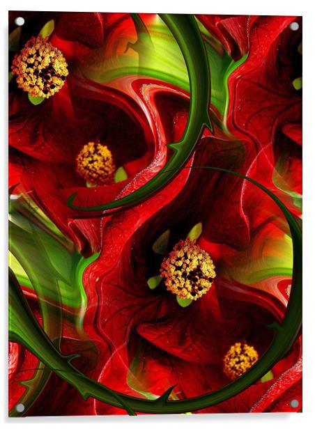tropical red Acrylic by Heather Newton