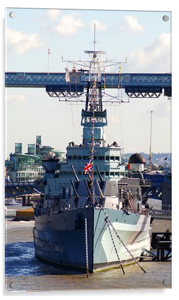 HMS Belfast 6 Acrylic by Chris Day