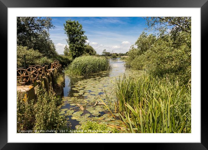 Sluice Gates at Cutt Mill in Dorset Framed Mounted Print by colin chalkley