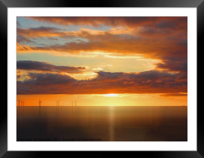 Irish Sea - Heavy Skys (Digital Art) Framed Mounted Print by John Wain