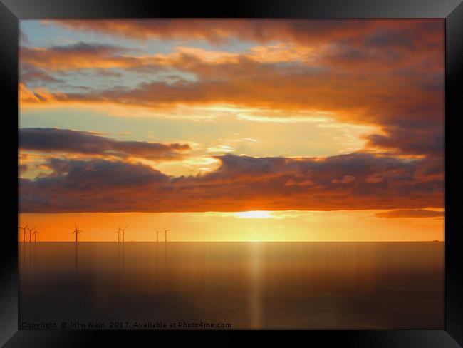 Irish Sea - Heavy Skys (Digital Art) Framed Print by John Wain