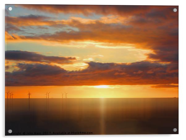 Irish Sea - Heavy Skys (Digital Art) Acrylic by John Wain