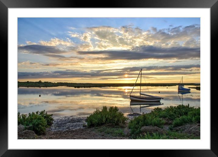 Sunset reflections on the North Norfolk coast (3) Framed Mounted Print by Gary Pearson