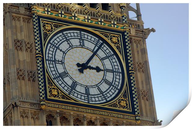 Big Ben clock face Print by Chris Day