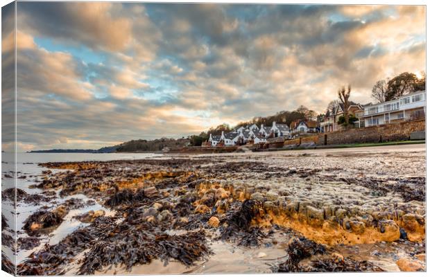Sunset At Seaview Isle Of Wight Canvas Print by Wight Landscapes