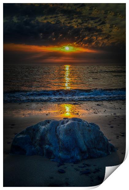 rock south beach sunset Print by Andrew chittock
