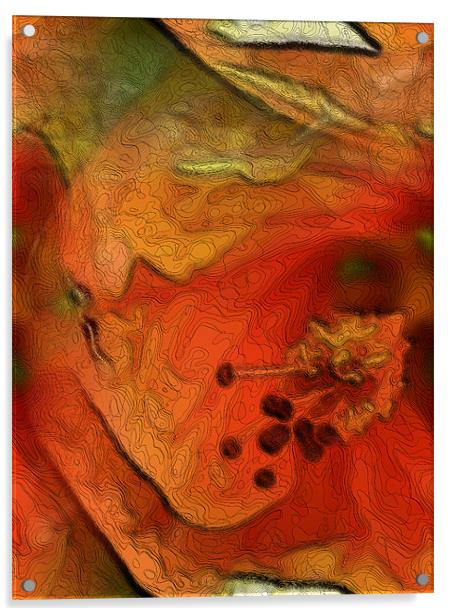 orange flower Acrylic by Heather Newton