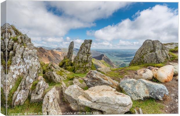 View from the Snowdon Summit Canvas Print by Adrian Evans