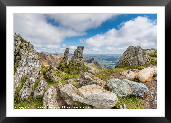 View from the Snowdon Summit Framed Mounted Print by Adrian Evans