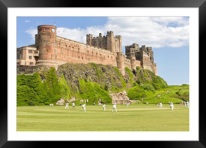 Bamburgh Cricket Match Framed Mounted Print by Northeast Images