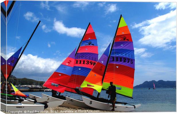     Sailing Dinghies at Puerto Pollensa Canvas Print by Paul F Prestidge