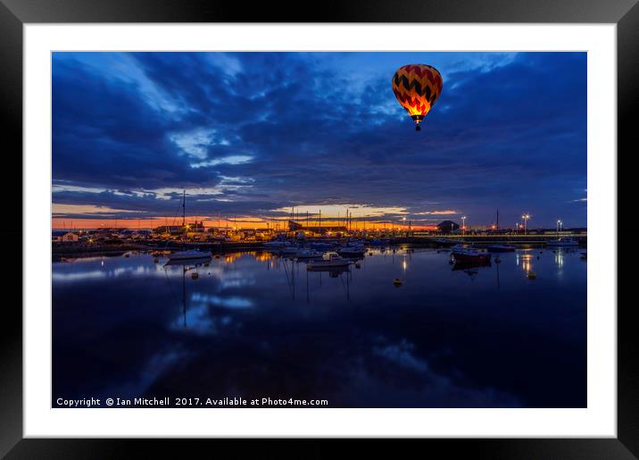 Harbour Night Flight Framed Mounted Print by Ian Mitchell