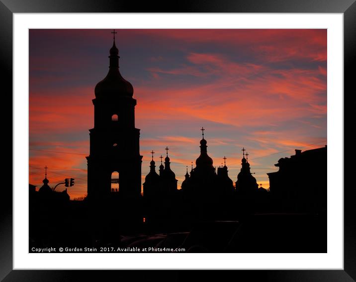 Sunset Over Kyiv Framed Mounted Print by Gordon Stein