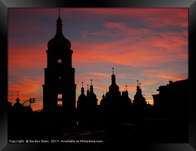 Sunset Over Kyiv Framed Print by Gordon Stein