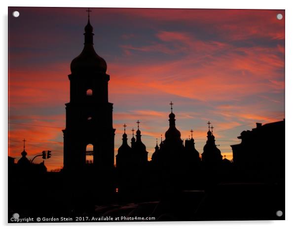 Sunset Over Kyiv Acrylic by Gordon Stein