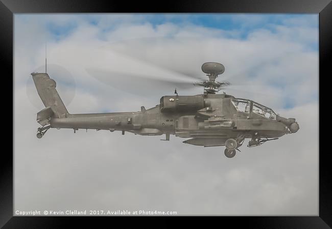 Apache Helicopter Framed Print by Kevin Clelland