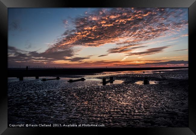 Sunset at Crosby Beach Framed Print by Kevin Clelland