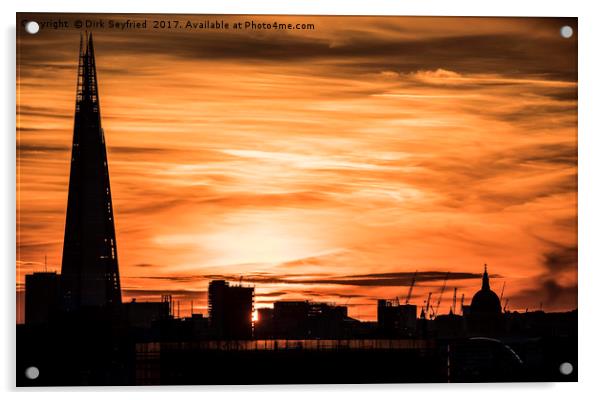 The Shard at sunset, london Acrylic by Dirk Seyfried