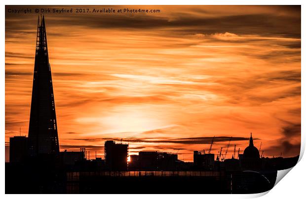 The Shard at sunset, london Print by Dirk Seyfried