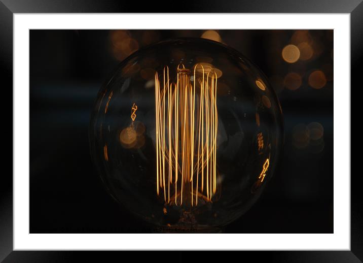 Light Bulb Framed Mounted Print by Edward Stanford