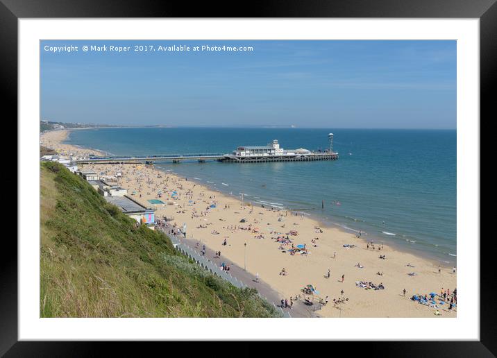 Bournemouth beach and pier looking towards Boscomb Framed Mounted Print by Mark Roper