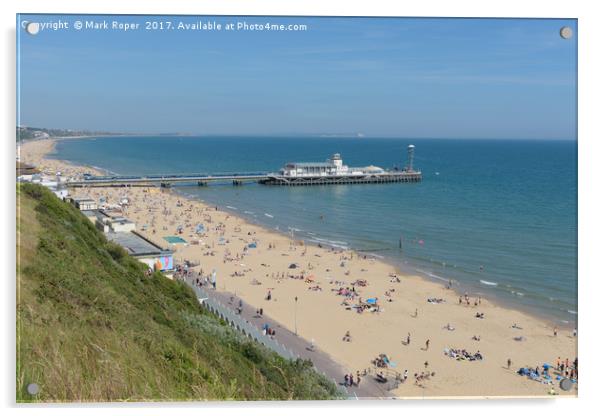Bournemouth beach and pier looking towards Boscomb Acrylic by Mark Roper