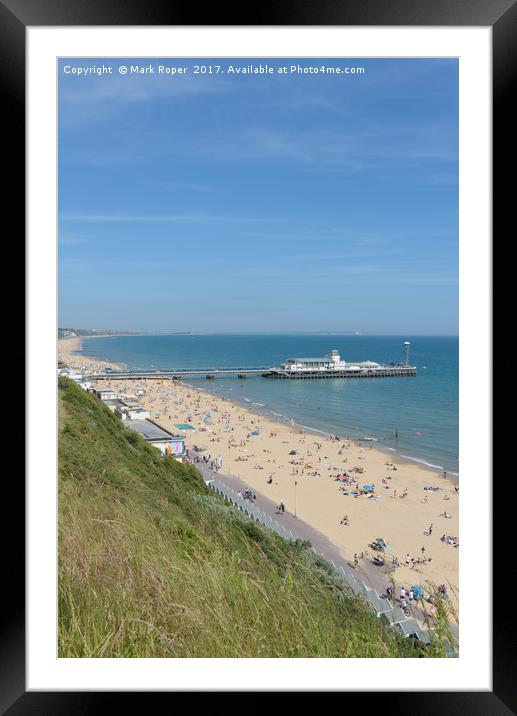 Bournemouth beach and pier looking towards Boscomb Framed Mounted Print by Mark Roper